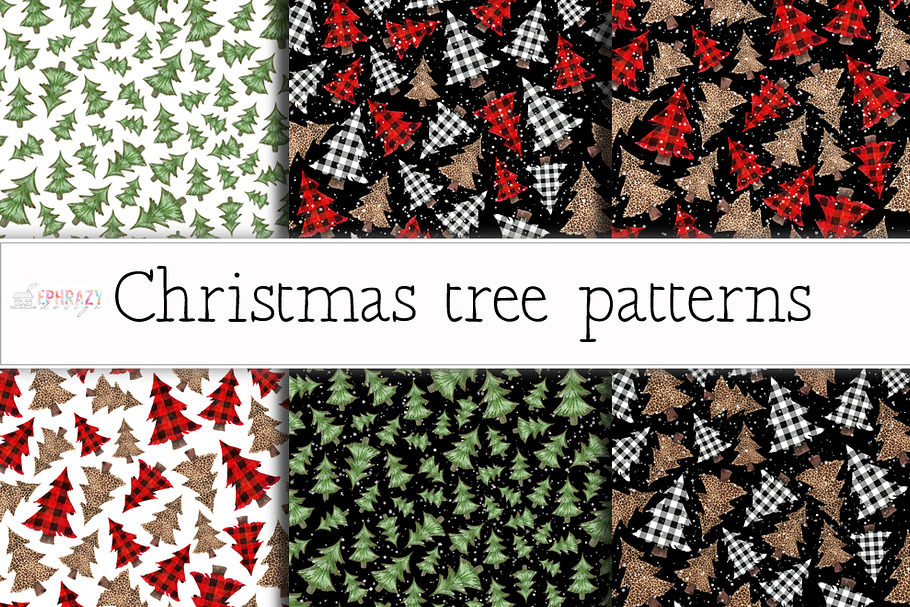 Christmas tree patterns. Seamless in Patterns - product preview 8