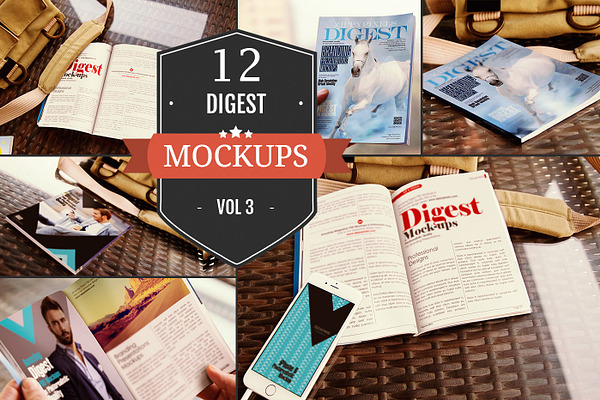 Digest-Sized Magazine Mockups Vol. 3