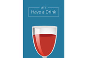 Lets Have Drink Poster with Wine