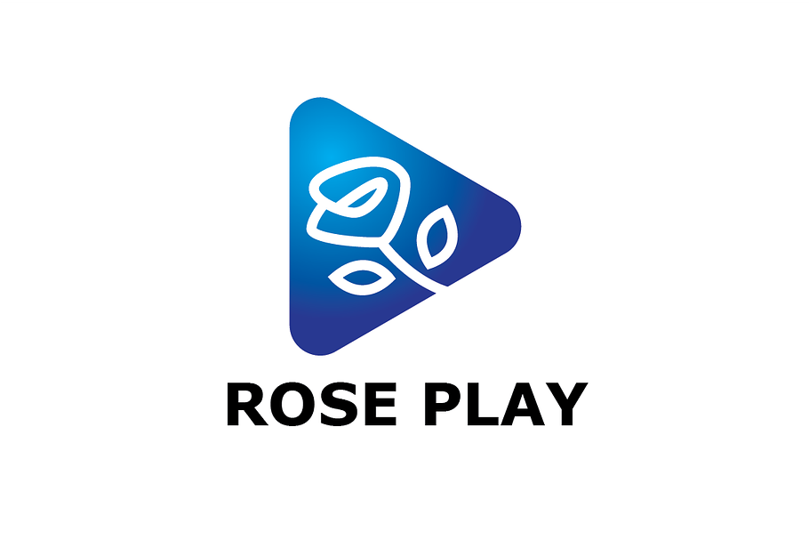 Rose Play Button Logo Template