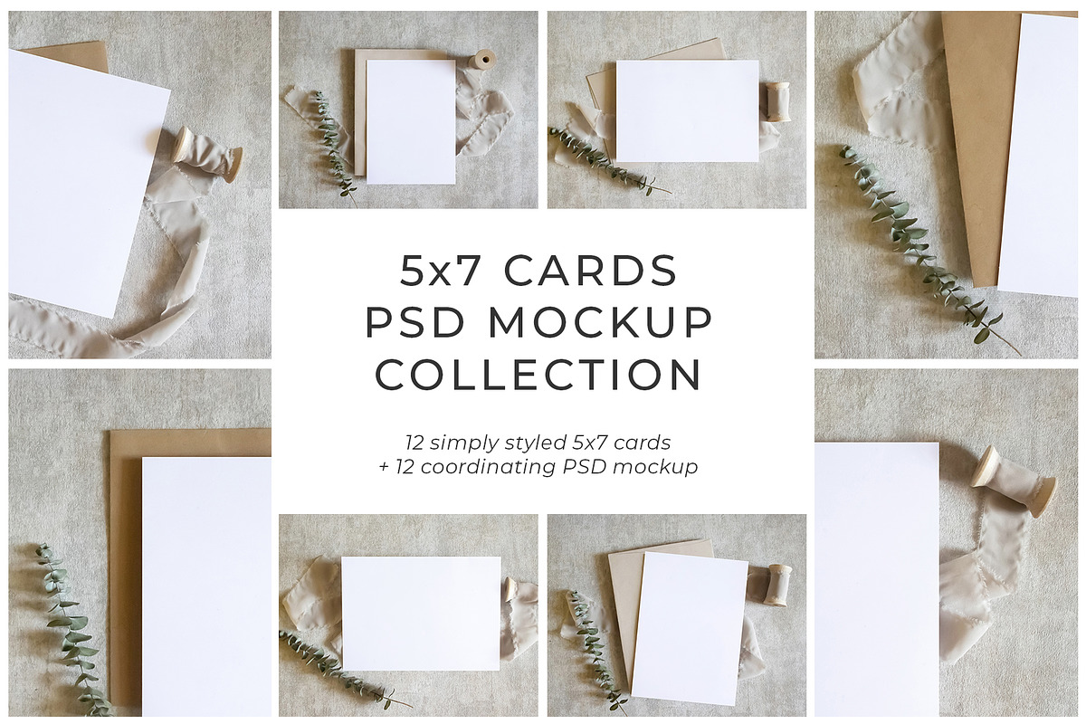 5x7 Neutral Card Mockup Pack in Print Mockups - product preview 8