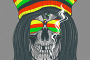 Skull Rastafarian