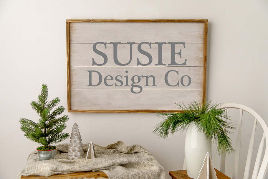 Large White Christmas Sign Mock Up in Product Mockups - product preview 8