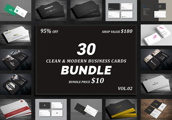 30 Business Cards Bundle Vol.02 in Business Card Templates - product preview 30