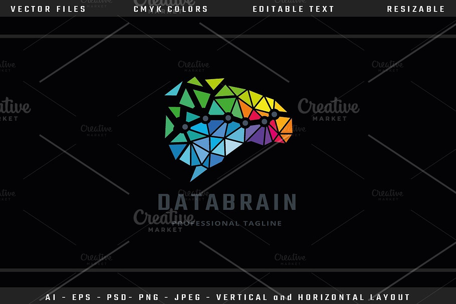 Data Brain Logo in Logo Templates - product preview 8