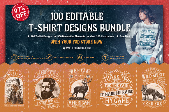 100 Editable T-shirt Designs in Illustrations - product preview 31