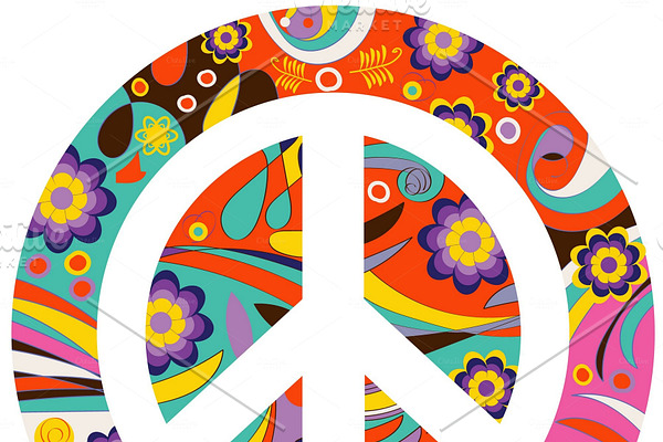 4 Peace vector  sign and abstraction