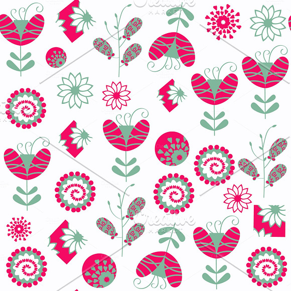 8 floral and animals vector seamless in Patterns - product preview 3