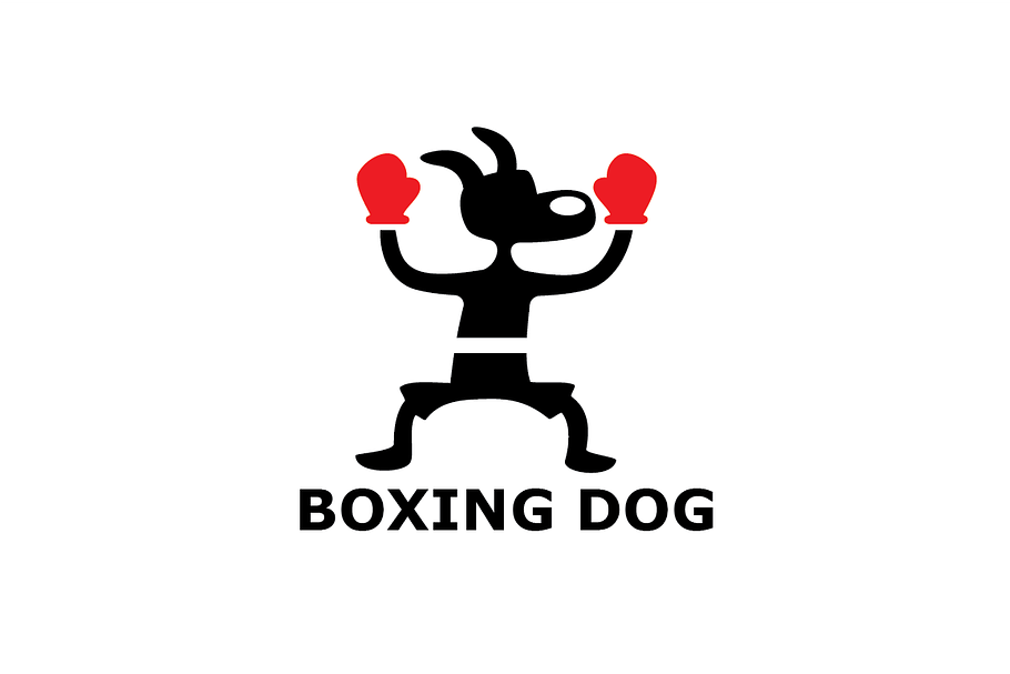 Boxing Dog Logo Template