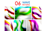 Set of fluid color wave patterns