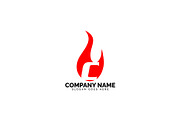 c letter flame logo