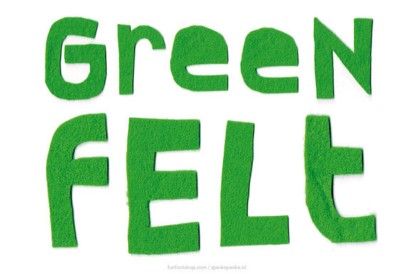 Green Felt handmade letters in Graphics - product preview 2