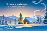 Winter festive landscape