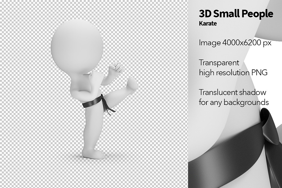 3D Small People - Karate in Illustrations - product preview 8