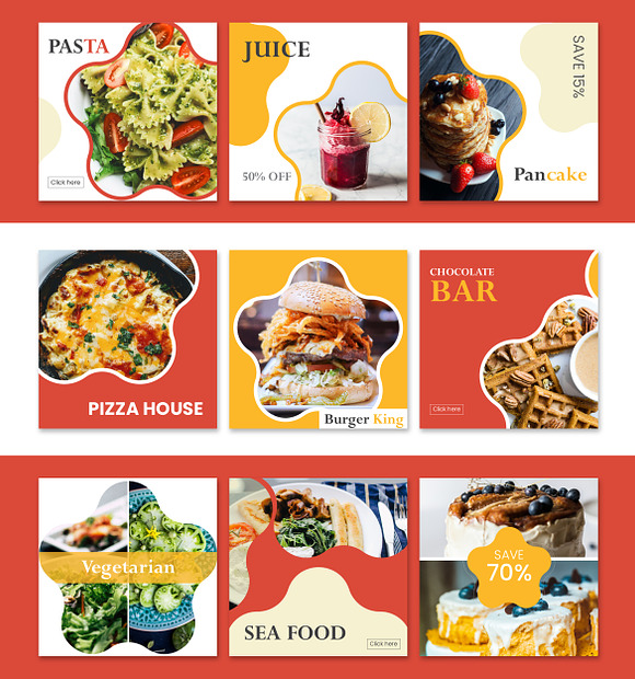 Food or Restaurant Social Media Pack in Instagram Templates - product preview 1
