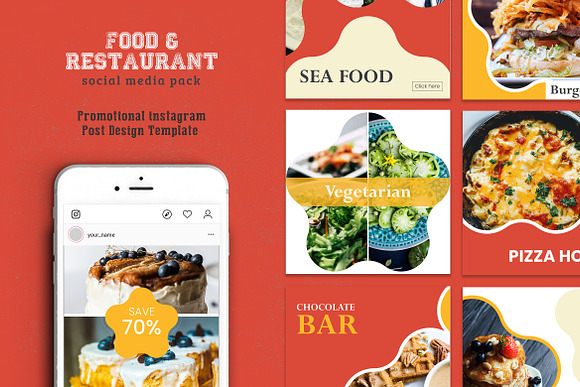 Food or Restaurant Social Media Pack in Instagram Templates - product preview 5