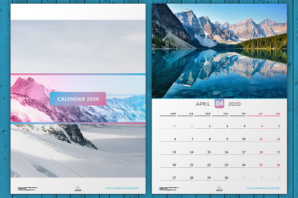 Wall Calendar 2020 (WC014-20) in Stationery Templates - product preview 4