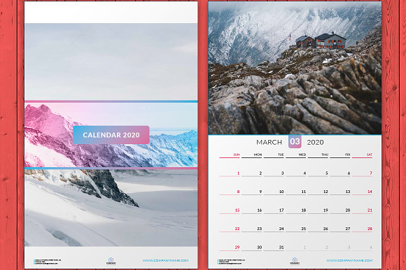 Wall Calendar 2020 (WC014-20) in Stationery Templates - product preview 5