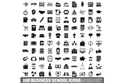 100 business school icons set
