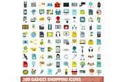 100 gadget shopping icons set