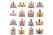 Castle tower icons set