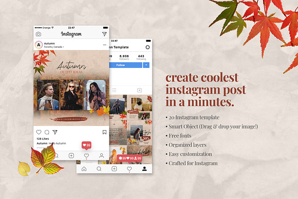 Autumn Instagram Bundle in Instagram Templates - product preview 1