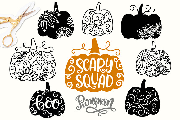 Halloween Lettering, Tags, Pumpkins in Objects - product preview 1