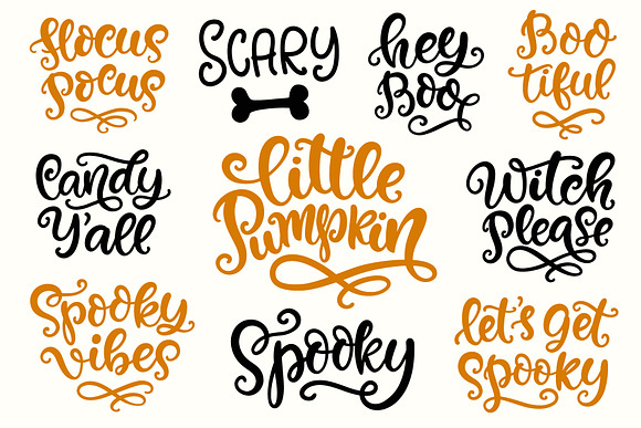 Halloween Lettering, Tags, Pumpkins in Objects - product preview 2