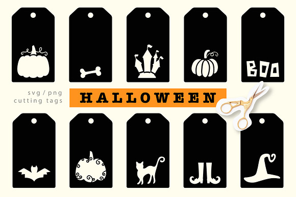 Halloween Lettering, Tags, Pumpkins in Objects - product preview 3