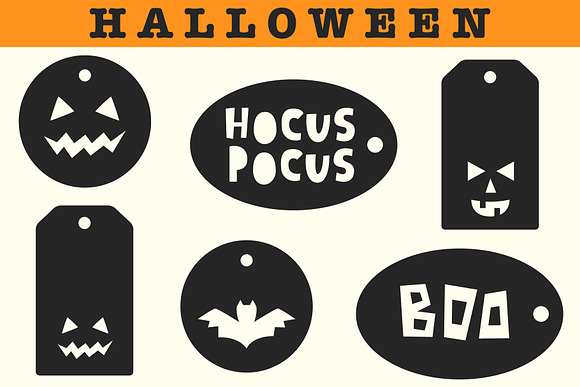 Halloween Lettering, Tags, Pumpkins in Objects - product preview 4