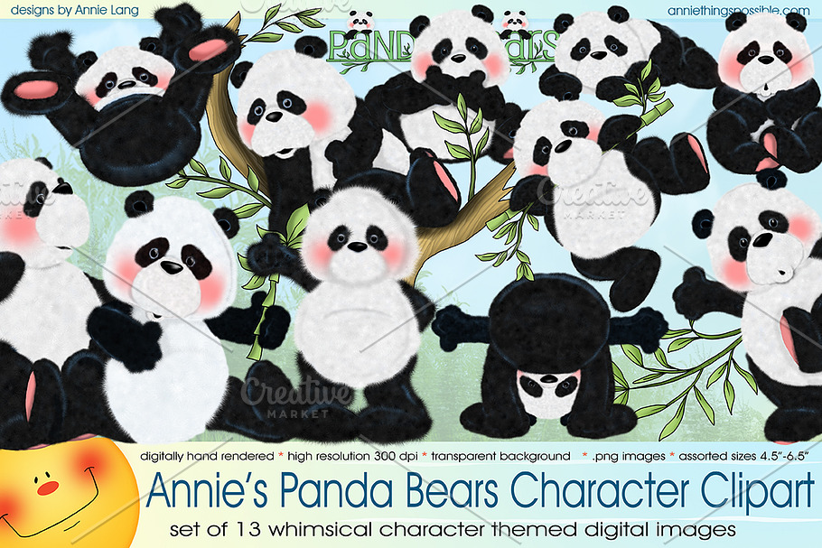 Panda Bears Character Clipart