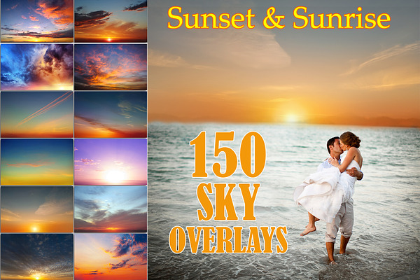 150 Sunset Sunrise Sky Overlays