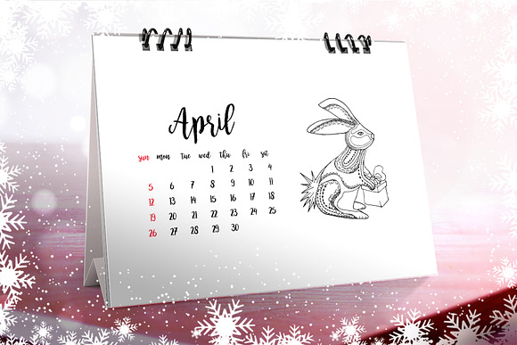 Christmas Coloring Desk Calendar in Stationery Templates - product preview 3