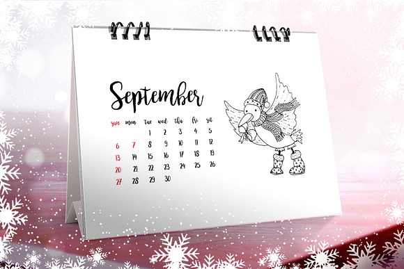 Christmas Coloring Desk Calendar in Stationery Templates - product preview 4