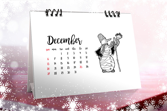 Christmas Coloring Desk Calendar in Stationery Templates - product preview 7