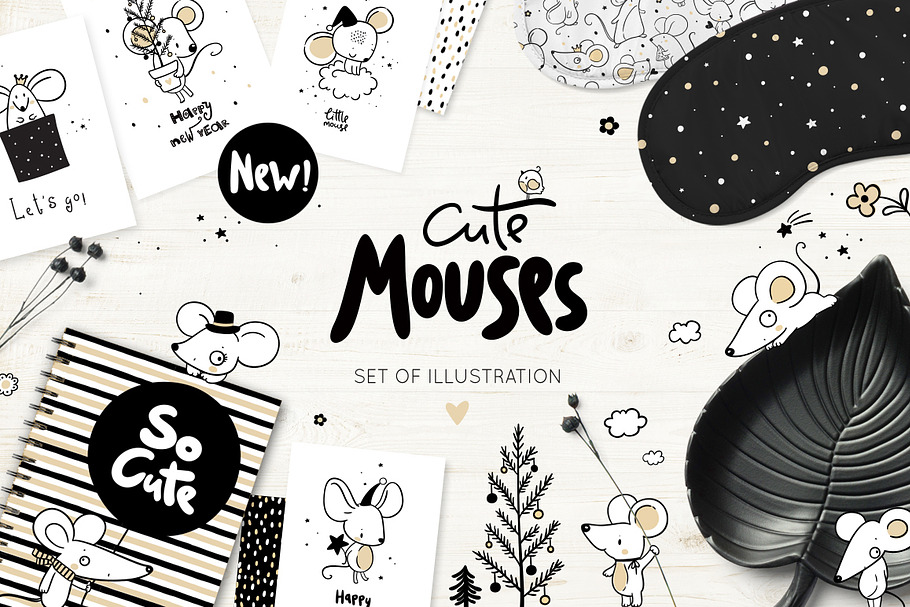 Cute mouses illustration