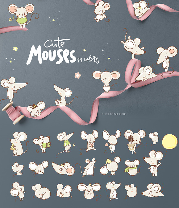 Cute mouses illustration in Illustrations - product preview 4