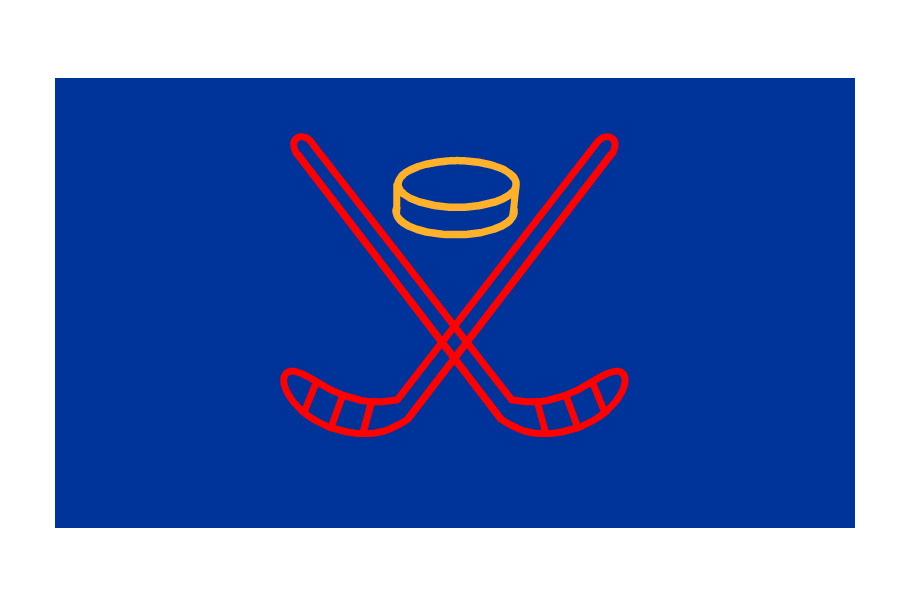 Animation Crossed Ice Hockey Stick