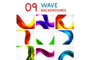 Set of vector wave line abstract