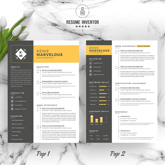 Resume Template 4 Page | CV Template in Letter Templates - product preview 1