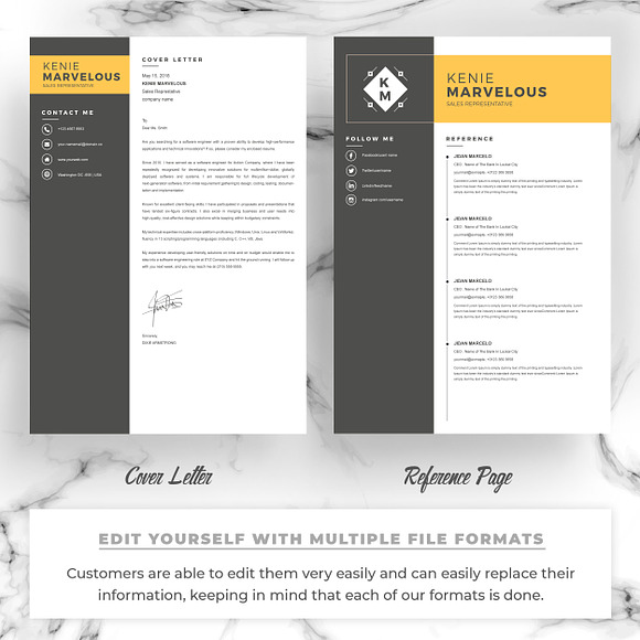 Resume Template 4 Page | CV Template in Letter Templates - product preview 2