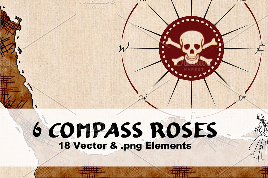 6 Compass Roses in Objects - product preview 8