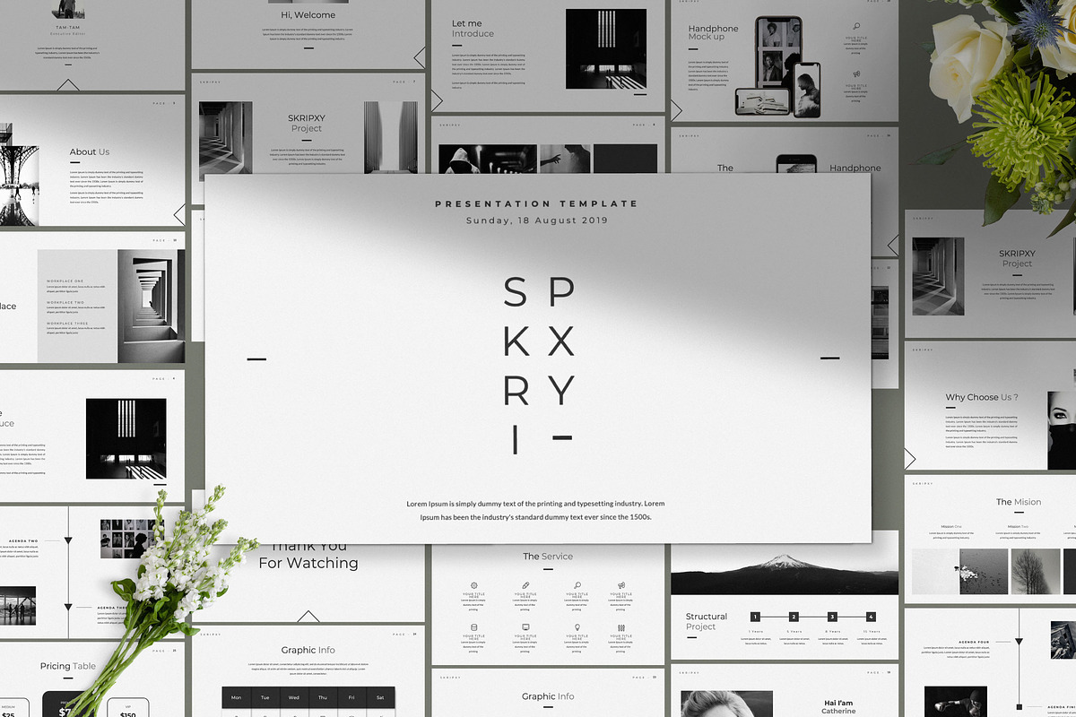 SKRIPXY Clean Presentation Template in PowerPoint Templates - product preview 8