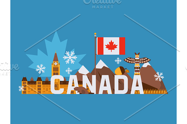 Main tourist symbols of Canada