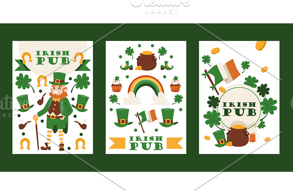Irish pub banners, vector