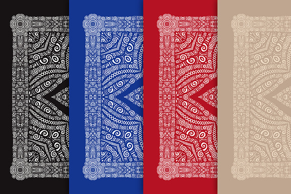4 Colors vector Bandana scarf set in Patterns - product preview 6