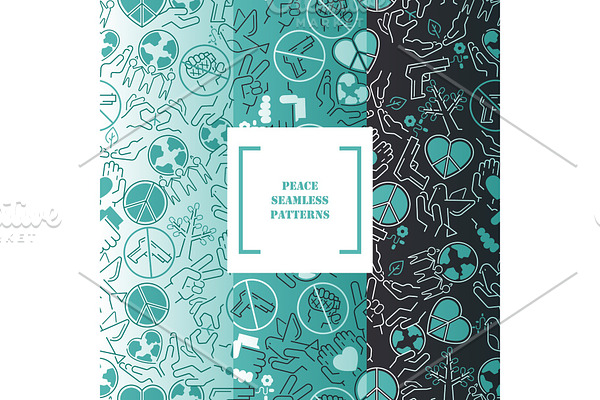 Peace symbols in seamless pattern