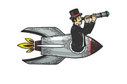 Gentleman flies in rocket