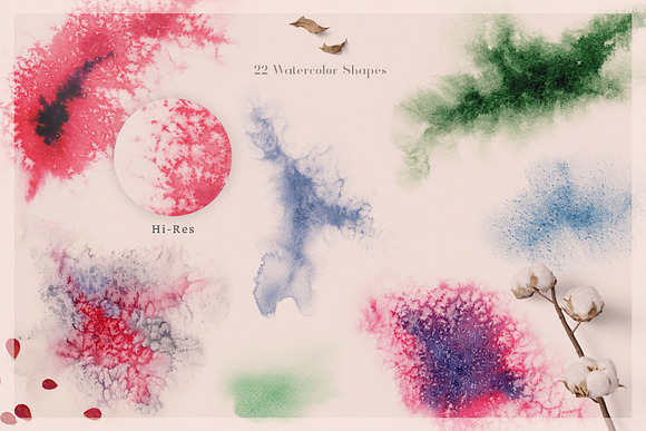 22 Watercolor Shapes in Textures - product preview 1