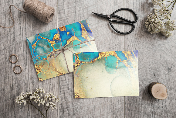 Gold Ink + Watercolor Foil Textures in Textures - product preview 2